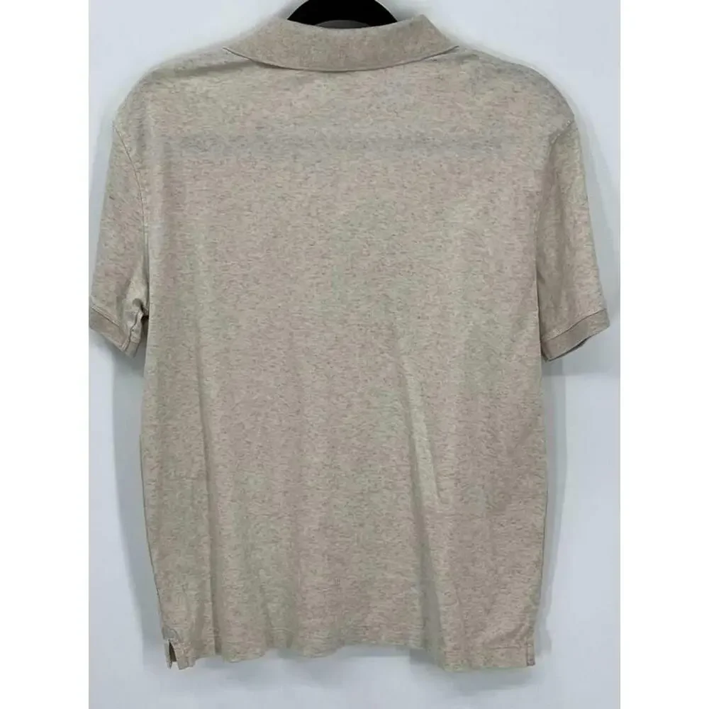 Banana Republic Men's Medium Cotton‎ Slim Fit Polo Shirt Beige Luxe Touch